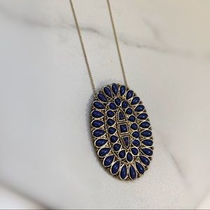 Blue Stone Gold Plated Necklace